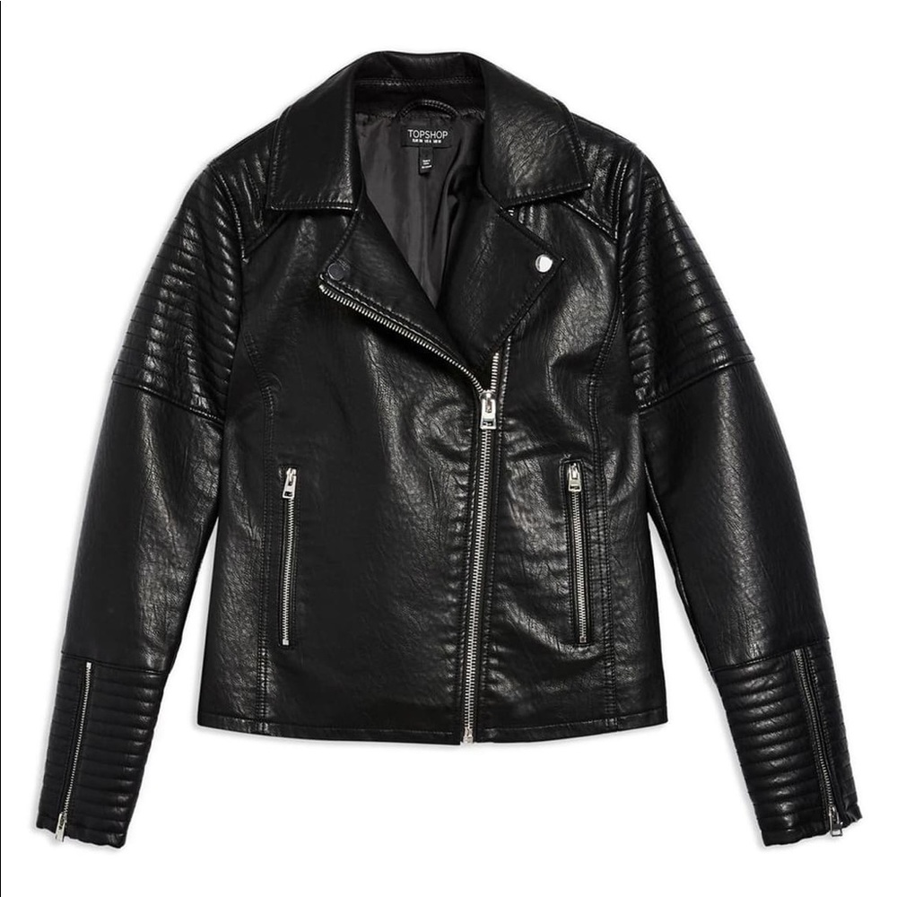 TOPSHOP Rosa Faux Leather Jacket